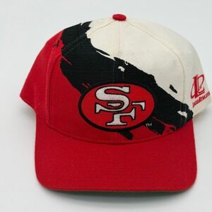 Vintage Logo Athletic San Francisco 49ers Splash Snapback Hat Red White NFL SF